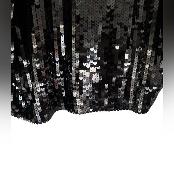 Zara Black Sequined Knit Polo Top - Picture 7 of 9